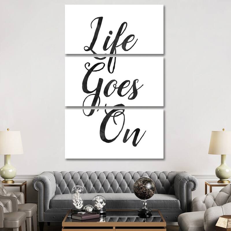iCanvas "Life Goes On Inspirational Minimalist Calligraphy" by Nordic